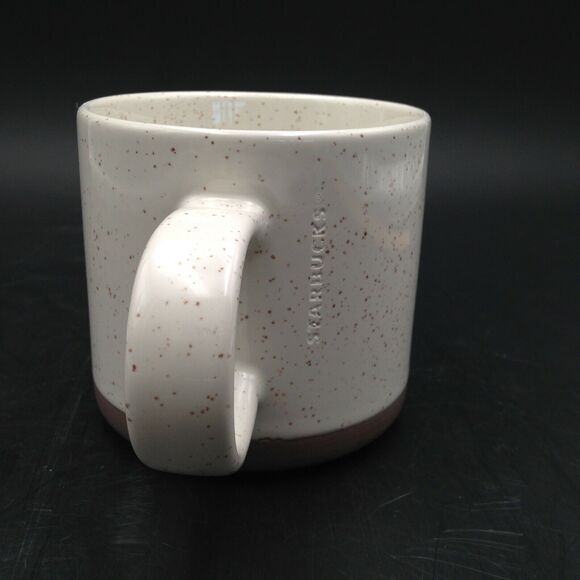 Starbucks Ceramic Coffee Mug 12oz Speckled Off White Rose Gold Heart 2017 - Picture 5 of 8